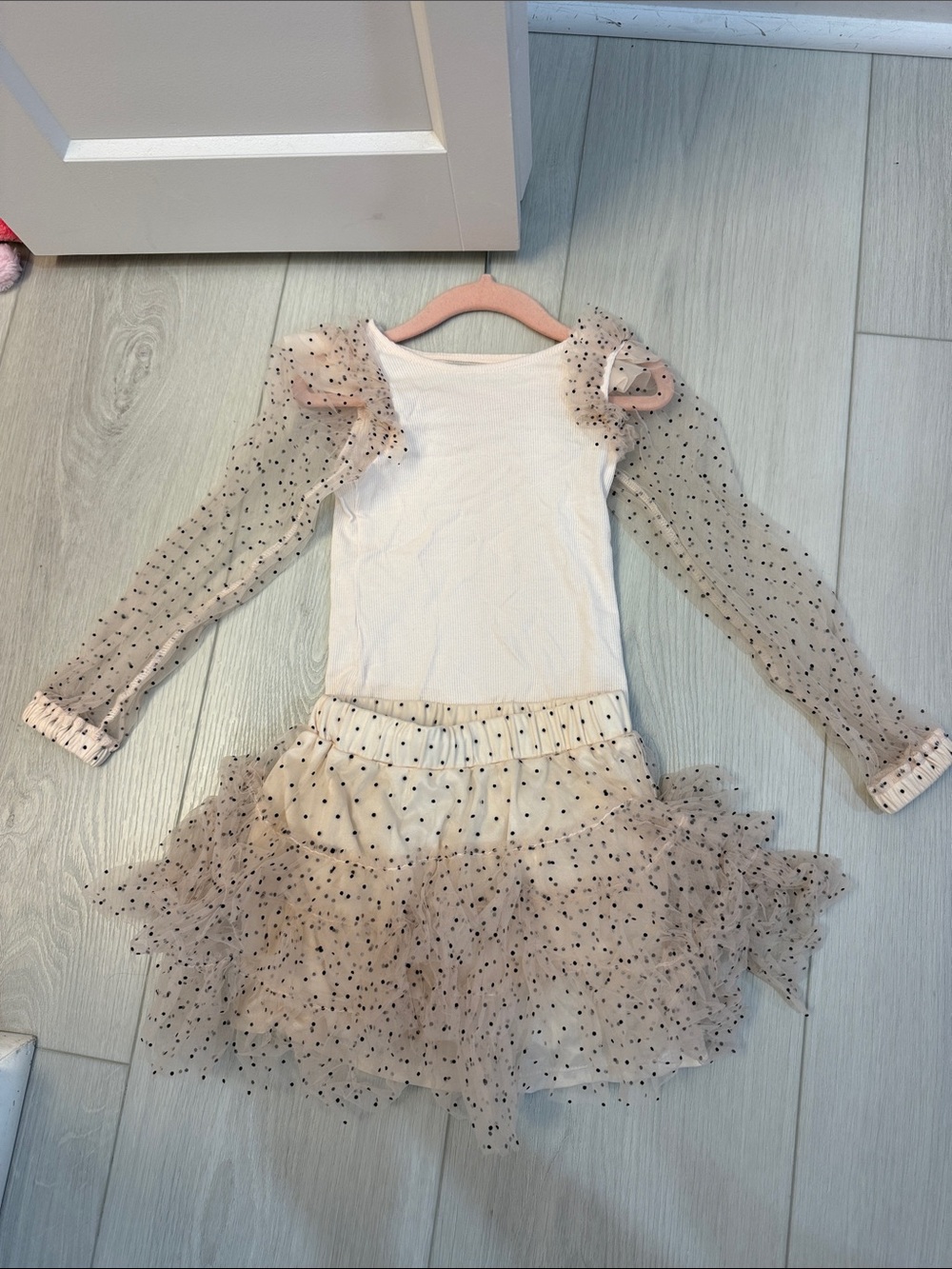 Habitual Girls Pink Polka Dot Tulle Dance Set